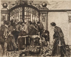 Sturm - Assaut - feuillet 5 du cycle la révolte des Tisserands - Käthe Kollwitz 1893-97